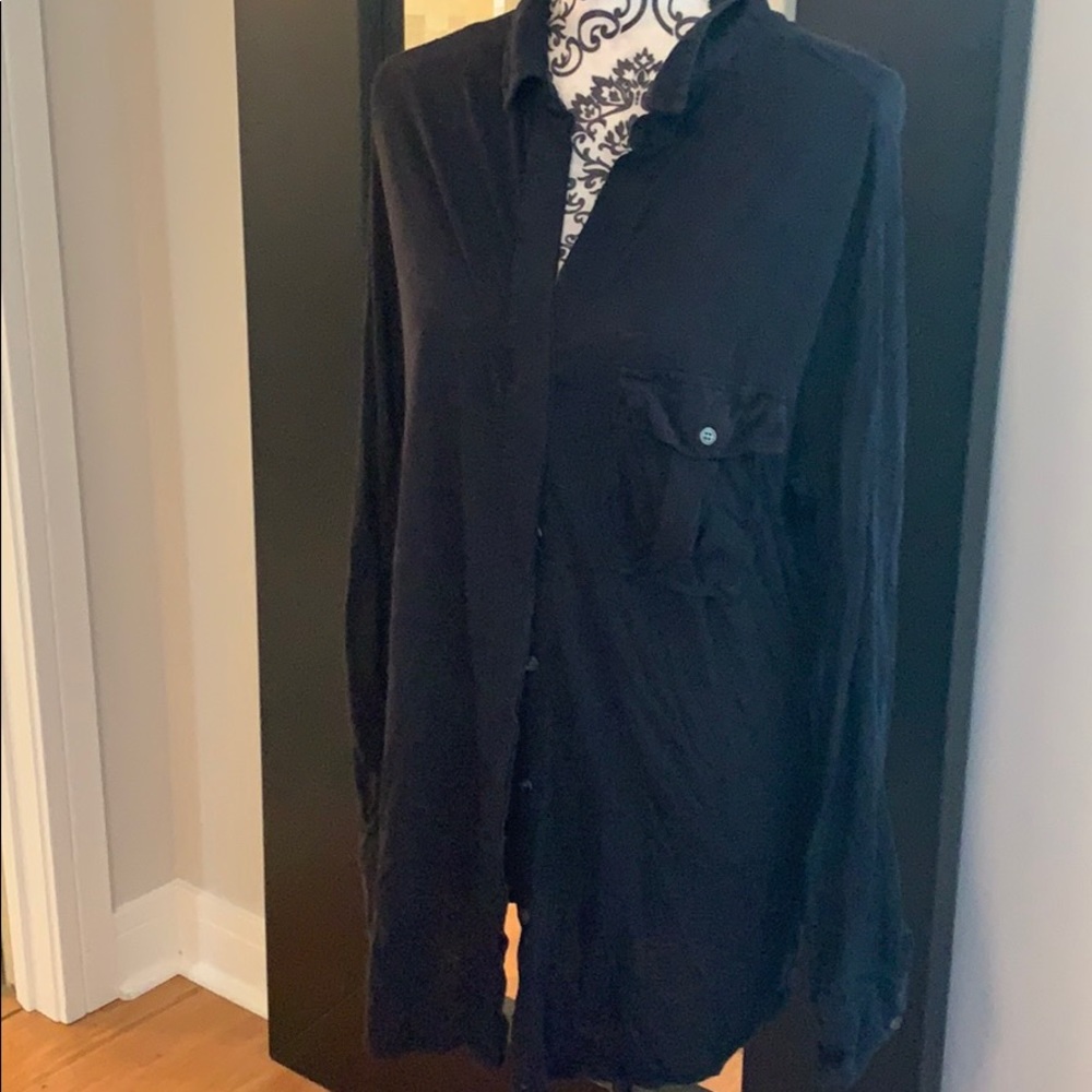 James Perse Black Cotton Shirt